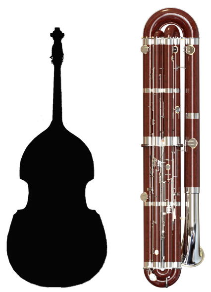 Contrabass and subcontrabassoon height comparison