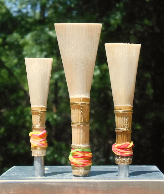 bassoon, contrabassoon, and prototype subcontrabassoon reeds